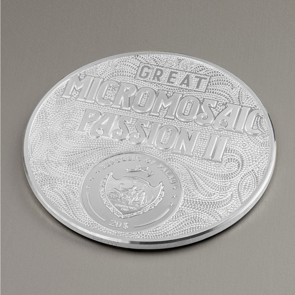 FRIDA KAHLO LA MARAVILLA Great Micromosaic Passion II 3 Oz Silver Coin $20 Palau 2023