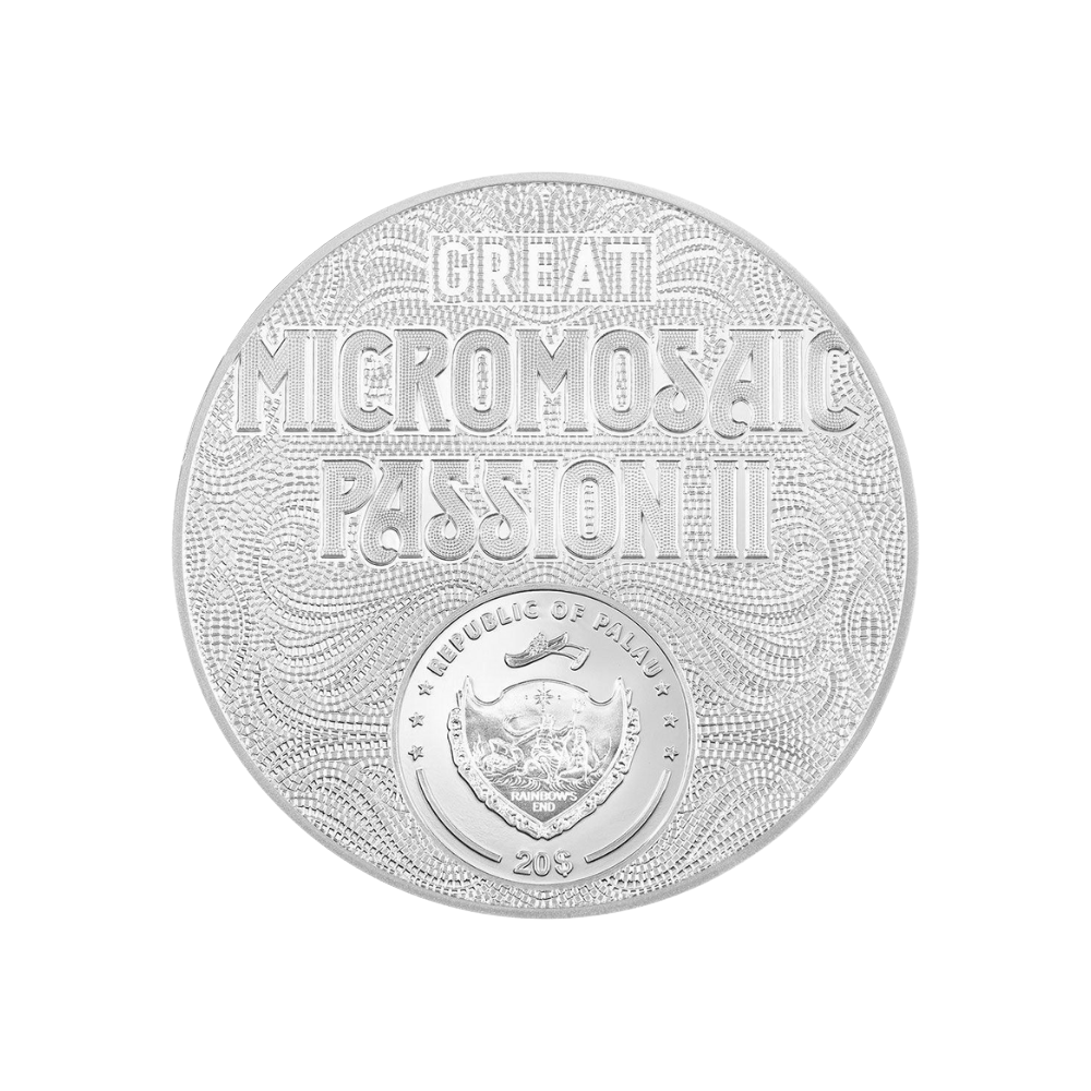 FRIDA KAHLO LA MARAVILLA Great Micromosaic Passion II 3 Oz Silver Coin $20 Palau 2023