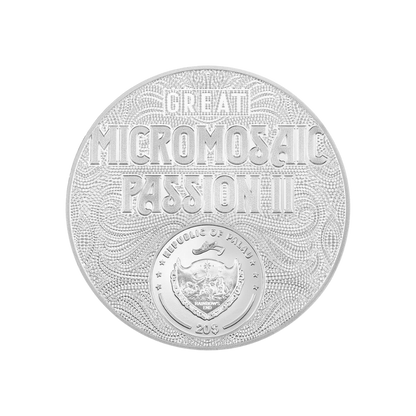 FRIDA KAHLO LA MARAVILLA Great Micromosaic Passion II 3 Oz Silver Coin $20 Palau 2023