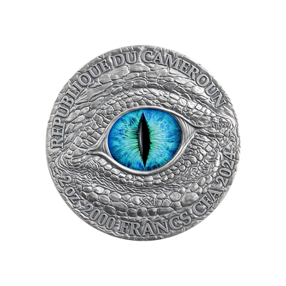 FROST DRAGON 2 Oz Silver Coin 2000 Francs Cameroon 2024
