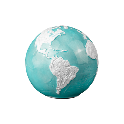 FROZEN MARBLE Planet Earth Spherical 3 Oz Silver Coin $5 Barbados 2023