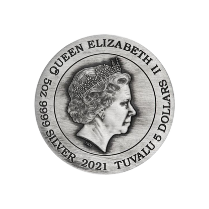 FU LU SHOU 5 Oz Silver Coin $5 Tuvalu 2021