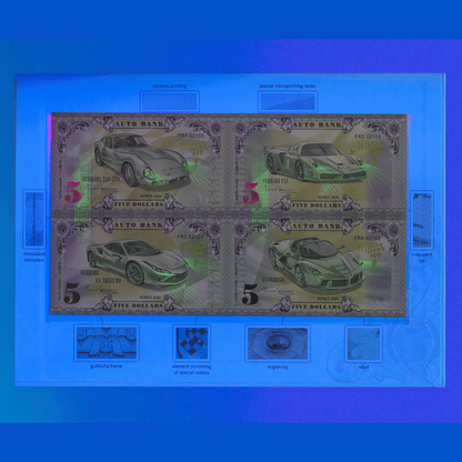 Ferrari Auto Fantasy Note – Limited Uncut Sheet of 4 High-Performance Collectible Banknotes