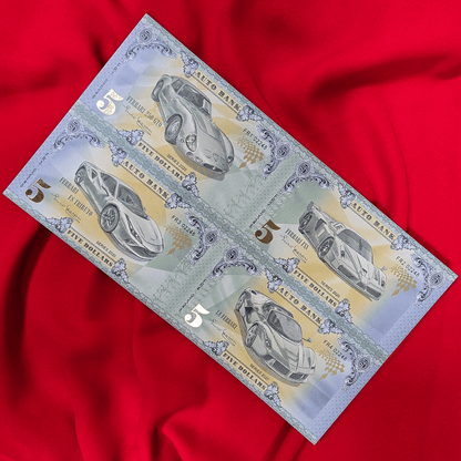 Ferrari Auto Fantasy Note – Limited Uncut Sheet of 4 High-Performance Collectible Banknotes