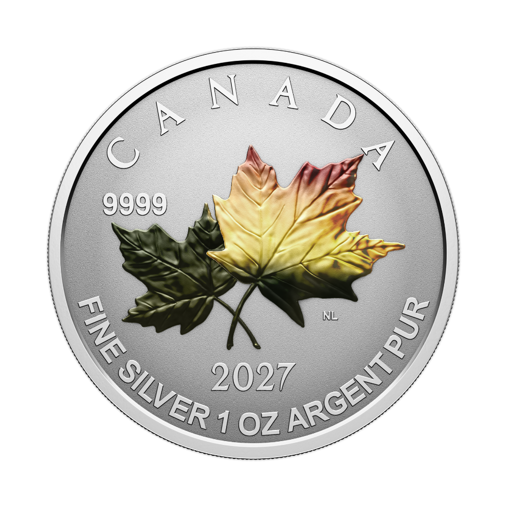 Fine Silver Fractional Set Autumn Leaves Canada 2027 Royal Canadian Mint 