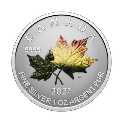 Fine Silver Fractional Set Autumn Leaves Canada 2027 Royal Canadian Mint 