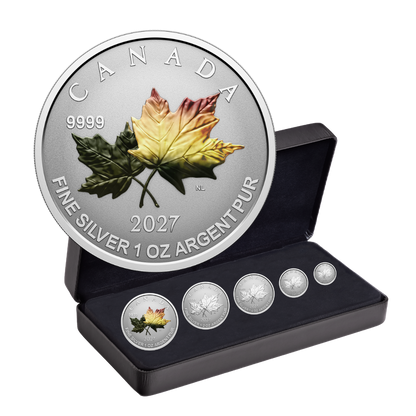 Fine Silver Fractional Set Autumn Leaves Canada 2027 Royal Canadian Mint 