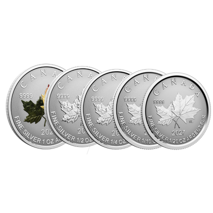 Fine Silver Fractional Set Autumn Leaves Canada 2027 Royal Canadian Mint 