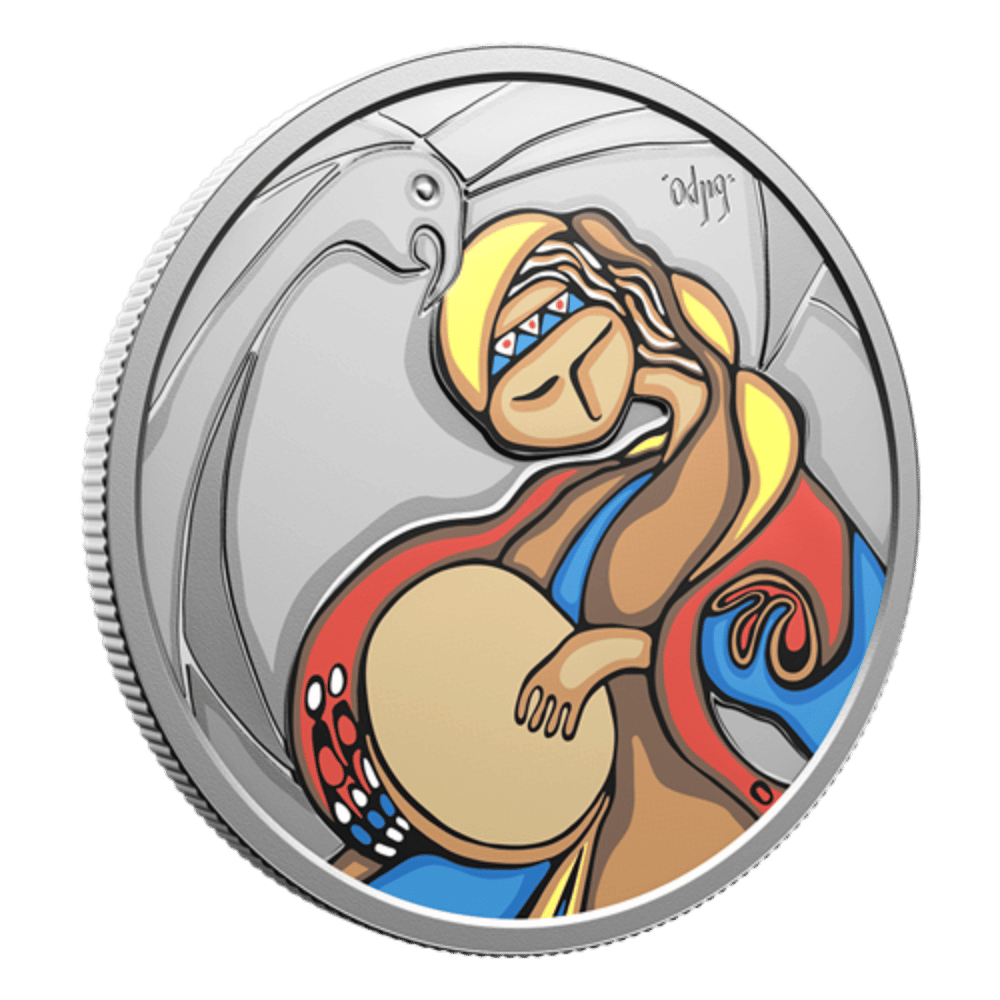Folk Singer by Daphne Odjig 1 Oz Fine Silver Coin Canada 2025 Royal Canadian Mint