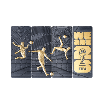 Football Edgeless Coin Bar Set 4 x 1 Oz Silver Coins FIFA 2026
