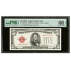 Fr. 1531* $5 1928F Wide I Legal Tender Star Note. PMG Gem Uncirculated 66 EPQ reverse