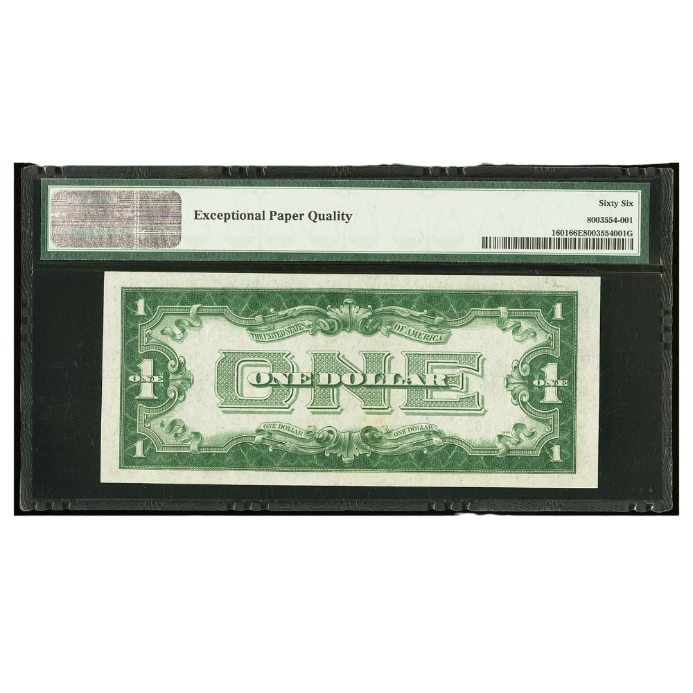 Fr. 1601 $1 1928A Silver Certificate. PMG Gem Uncirculated 66 EPQ obverse