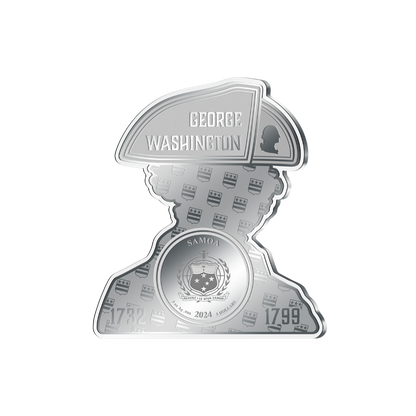 GEORGE WASHINGTON 3 Oz Silver Coin $5 Samoa 2024