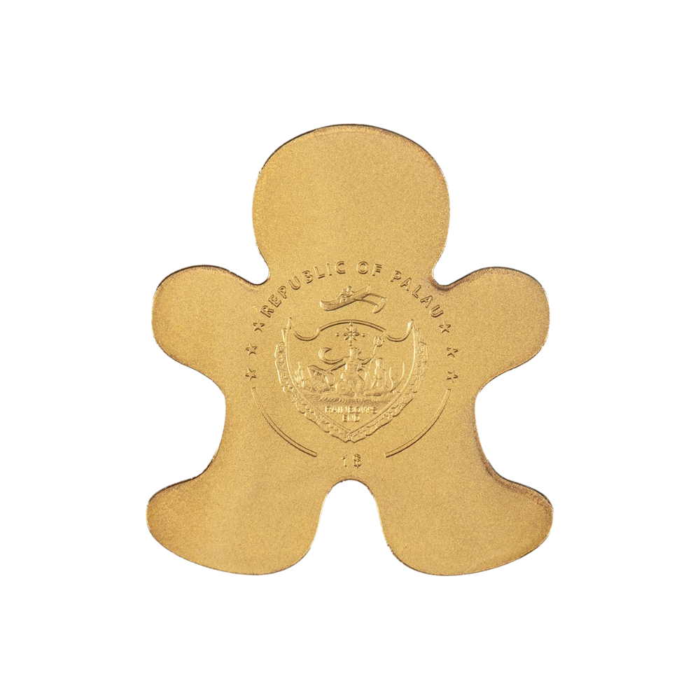 GINGERBREAD MAN Golden Highlights Gold Coin $1 Palau