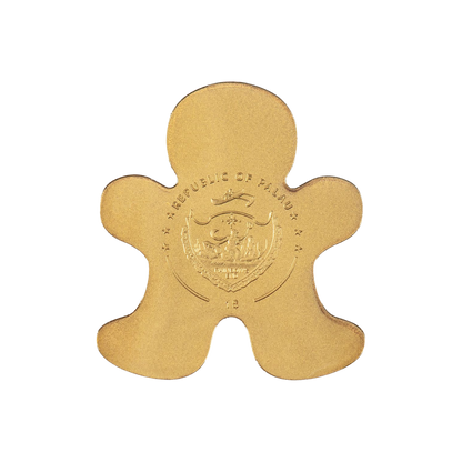 GINGERBREAD MAN Golden Highlights Gold Coin $1 Palau