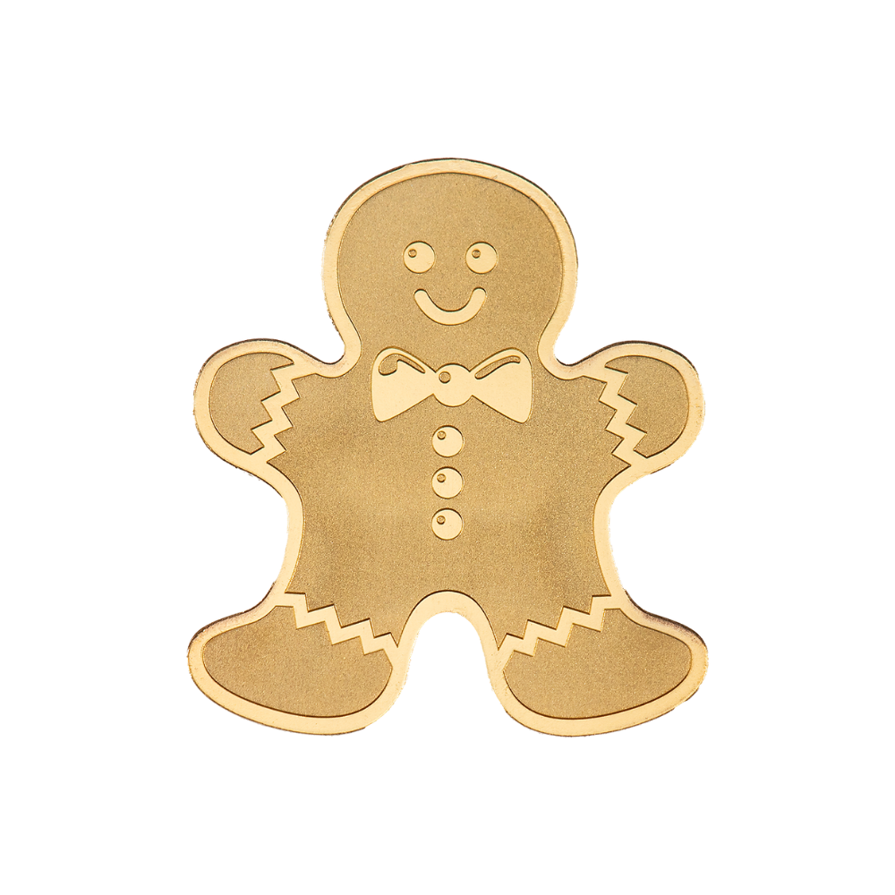 GINGERBREAD MAN Golden Highlights Gold Coin $1 Palau