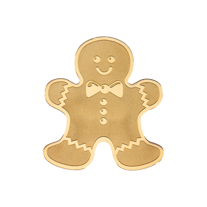 GINGERBREAD MAN Golden Highlights Gold Coin $1 Palau