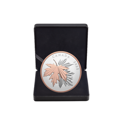 GLEAMING MAPLE LEAVES 10 Oz Fine Silver Coin $100 Canada 2025