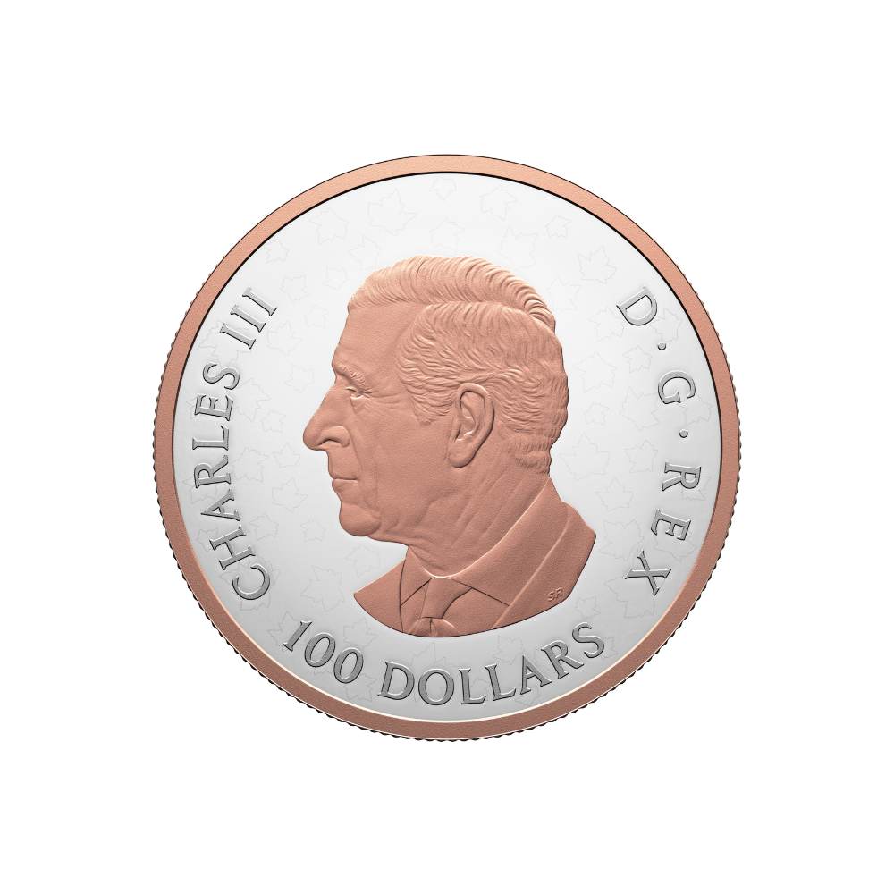 GLEAMING MAPLE LEAVES 10 Oz Fine Silver Coin $100 Canada 2025