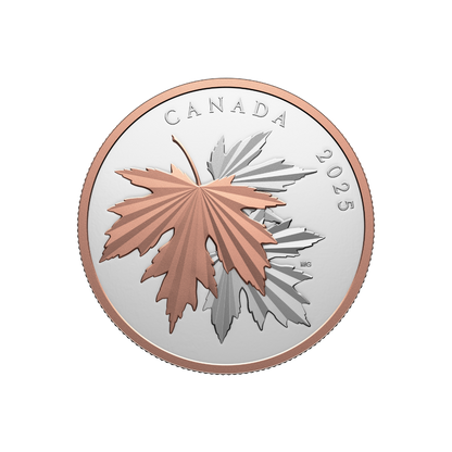 GLEAMING MAPLE LEAVES 10 Oz Fine Silver Coin $100 Canada 2025