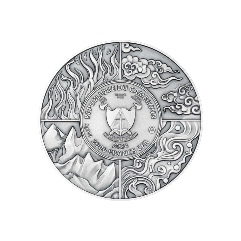GNOME Elemental series 2 Oz Silver Coin 2000 Francs Cameroon 2024