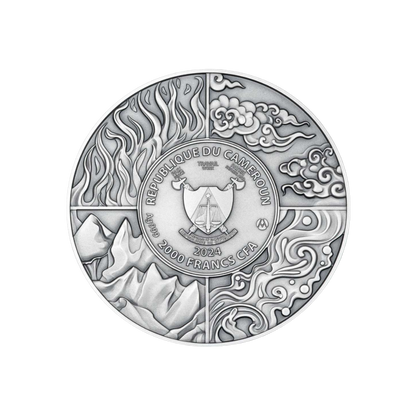 GNOME Elemental series 2 Oz Silver Coin 2000 Francs Cameroon 2024