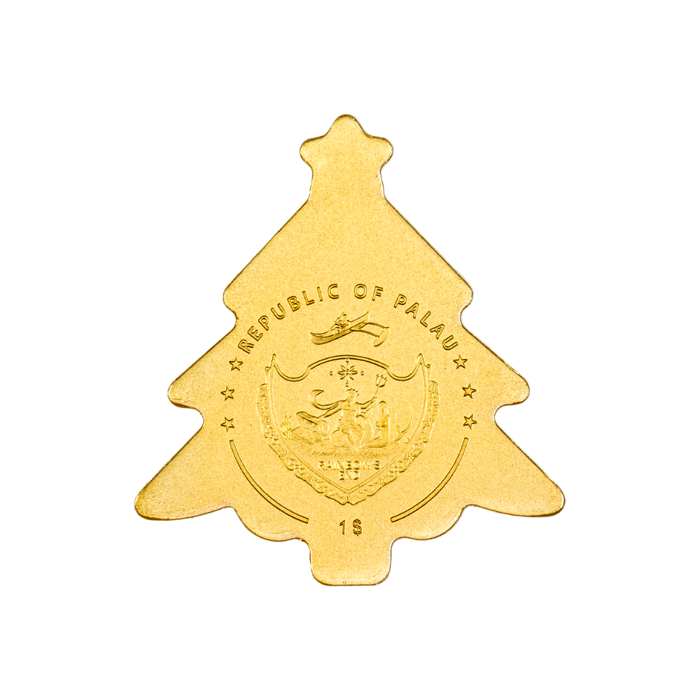 GOLDEN CHRISTMAS TREE Golden Highlights Gold Coin $1 Palau