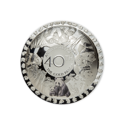 GOLD PANDA 40th Anniversary Silver Coin $5 Solomon Islands 2022