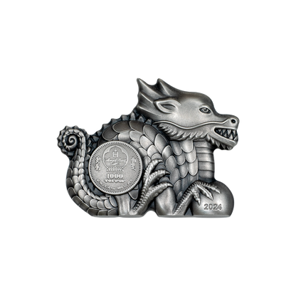 GREAT DRAGON Lunar Collection 1 Oz Silver Coin 1000 Togrog Mongolia 2024