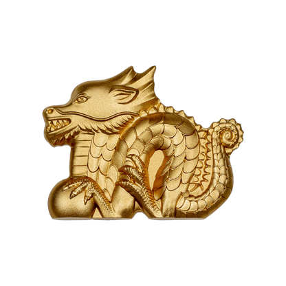 GREAT DRAGON Lunar Collection Gilded 1 Oz Silver Coin 1000 Togrog Mongolia 2024