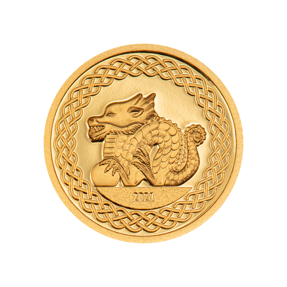 GREAT DRAGON Lunar Collection Gold Coin 1000 Togrog Mongolia 2024