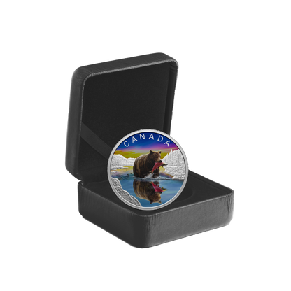 GRIZZLY BEAR Wildlife reflections 1 Oz Silver Coin $20 Canada