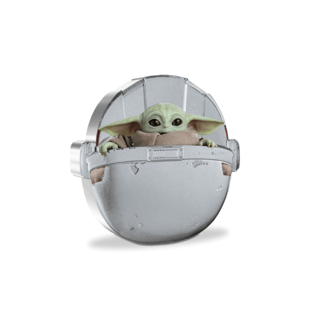 GROGU IN POD The Mandalorian 1 Oz Silver Coin $2 Niue 2022