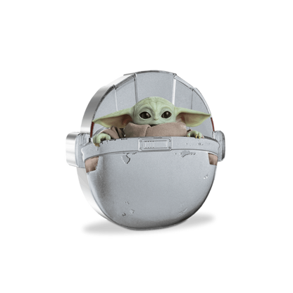 GROGU IN POD The Mandalorian 1 Oz Silver Coin $2 Niue 2022