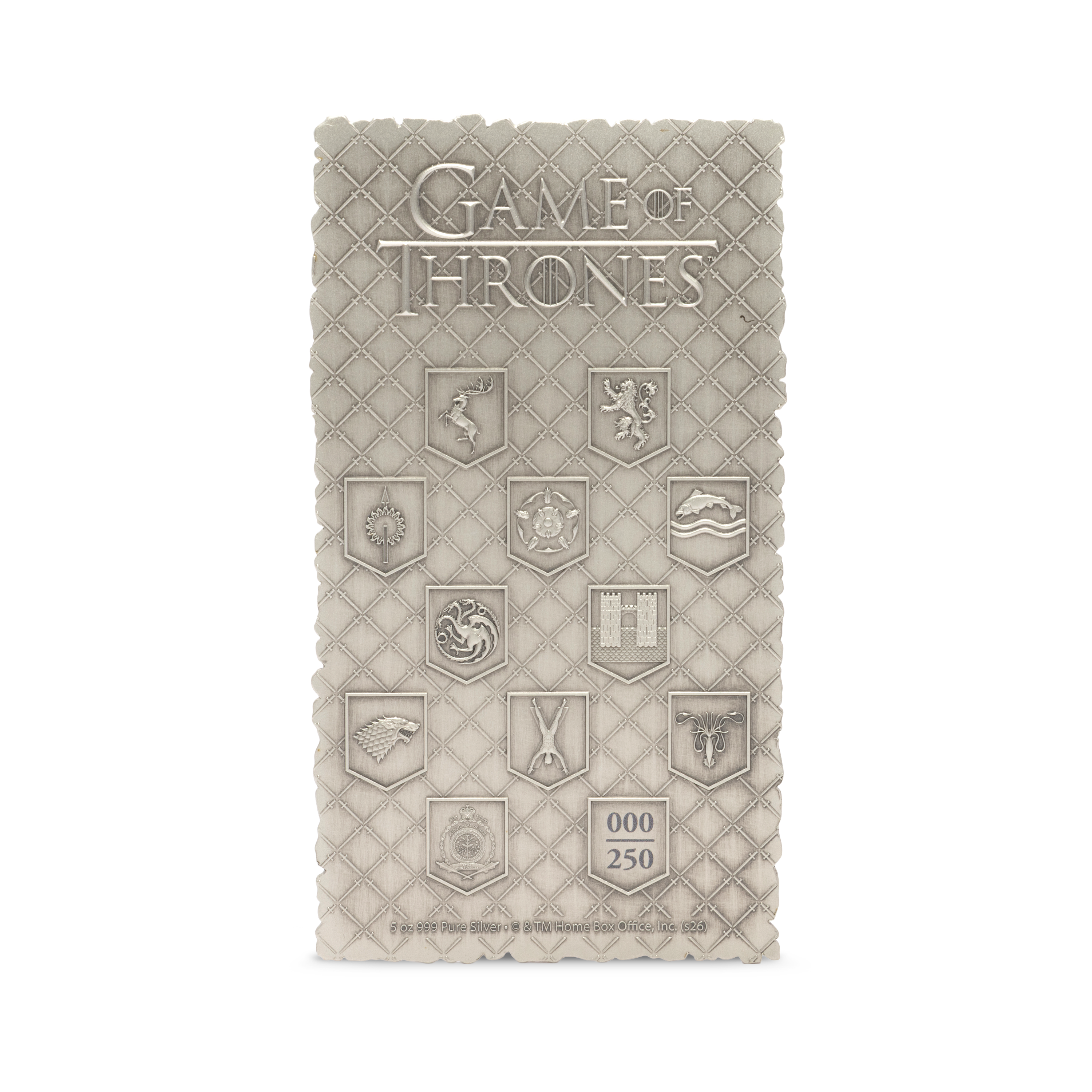 Game of Thrones™ Map of Westeros 5 Oz Pure Silver Collectible Agoro