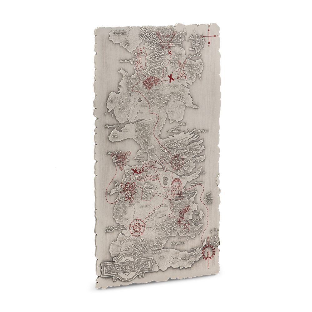 Game of Thrones™ Map of Westeros 5 Oz Pure Silver Collectible Agoro