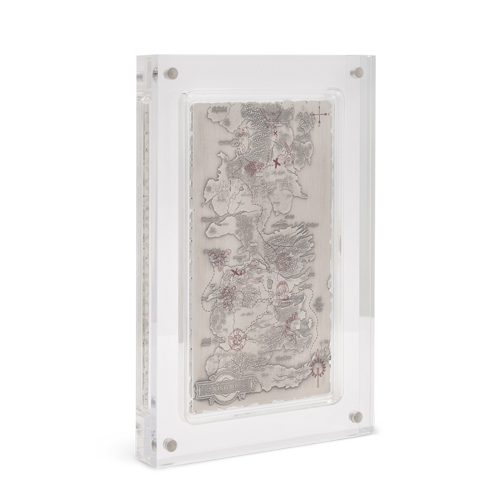 Game of Thrones™ Map of Westeros 5 Oz Pure Silver Collectible Agoro