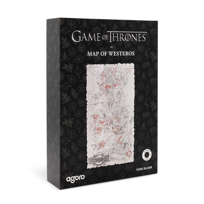 Game of Thrones™ Map of Westeros 5 Oz Pure Silver Collectible Agoro
