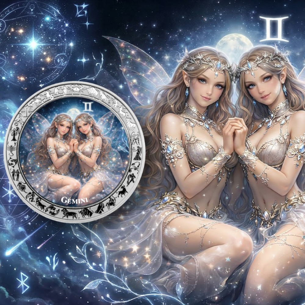 Gemini Goddesses Zodiac series 1 Oz Silver Coin 2026 PopCoins