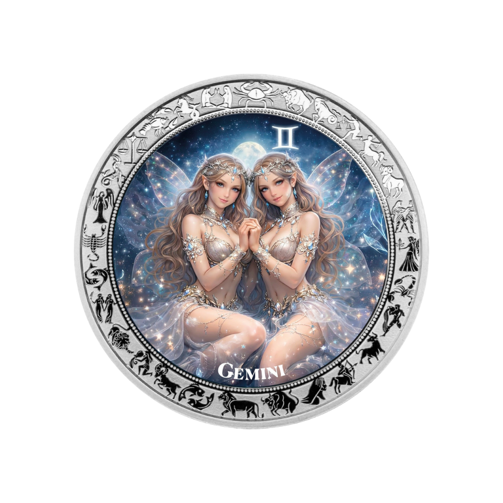 Gemini Goddesses Zodiac series 1 Oz Silver Coin 2026 PopCoins