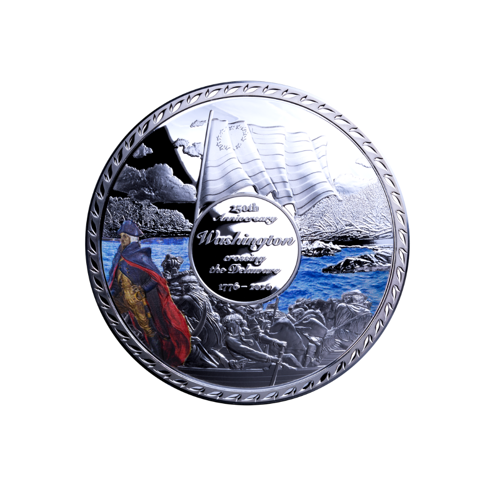 George Washington Crossing The Delaware 50g Silver Coin 2026