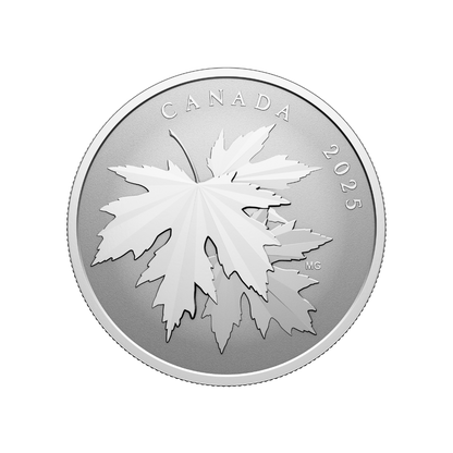 Gleaming Maple Leaves 1/2 Oz Fine Silver Coin $10 Canada 2025