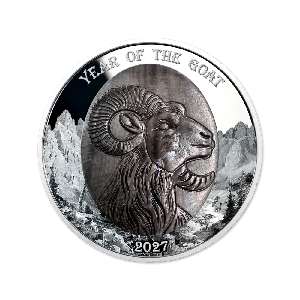 Goat Mother of Pearl Lunar Year 5 Oz Silver Coin 2027 MDM