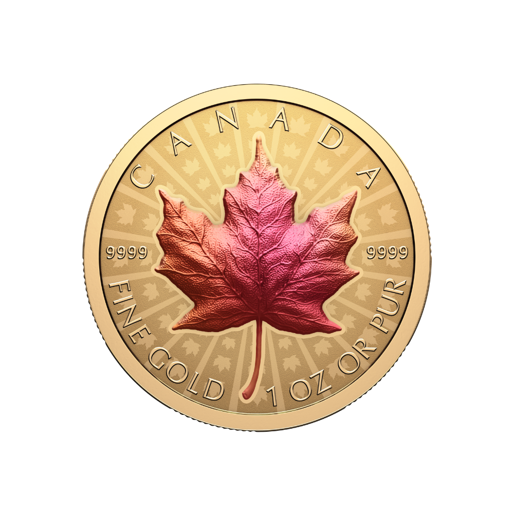Gold Maple Leaf 1 Oz Pure Gold Ultra High Relief Coin Canada 2026 Royal Canadian Mint