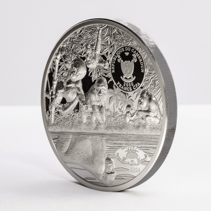 Gorilla Growing Up 2 Oz Silver Coin 2024