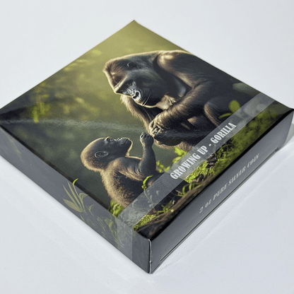 Gorilla Growing Up 2 Oz Silver Coin 2024