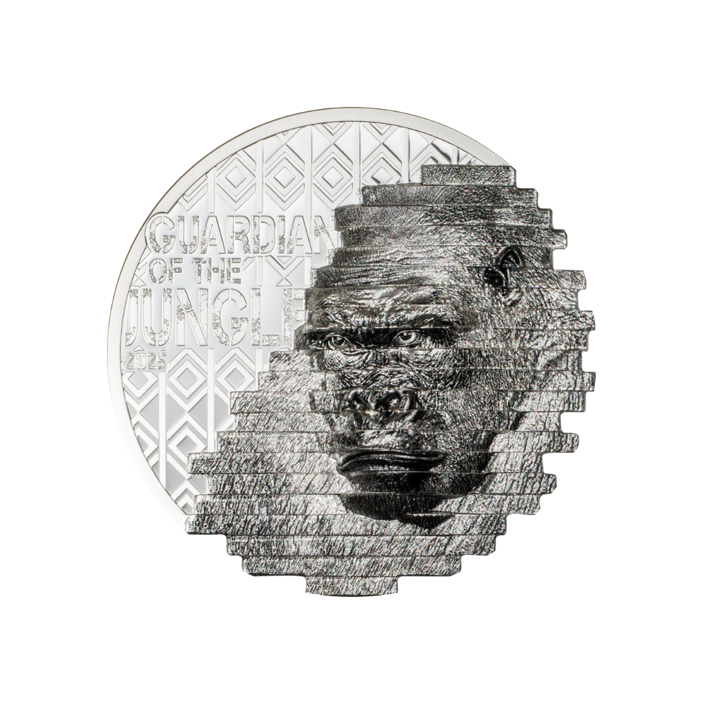Gorilla Reconstruction 2 Oz Silver Coin $10 Cook Islands 2025