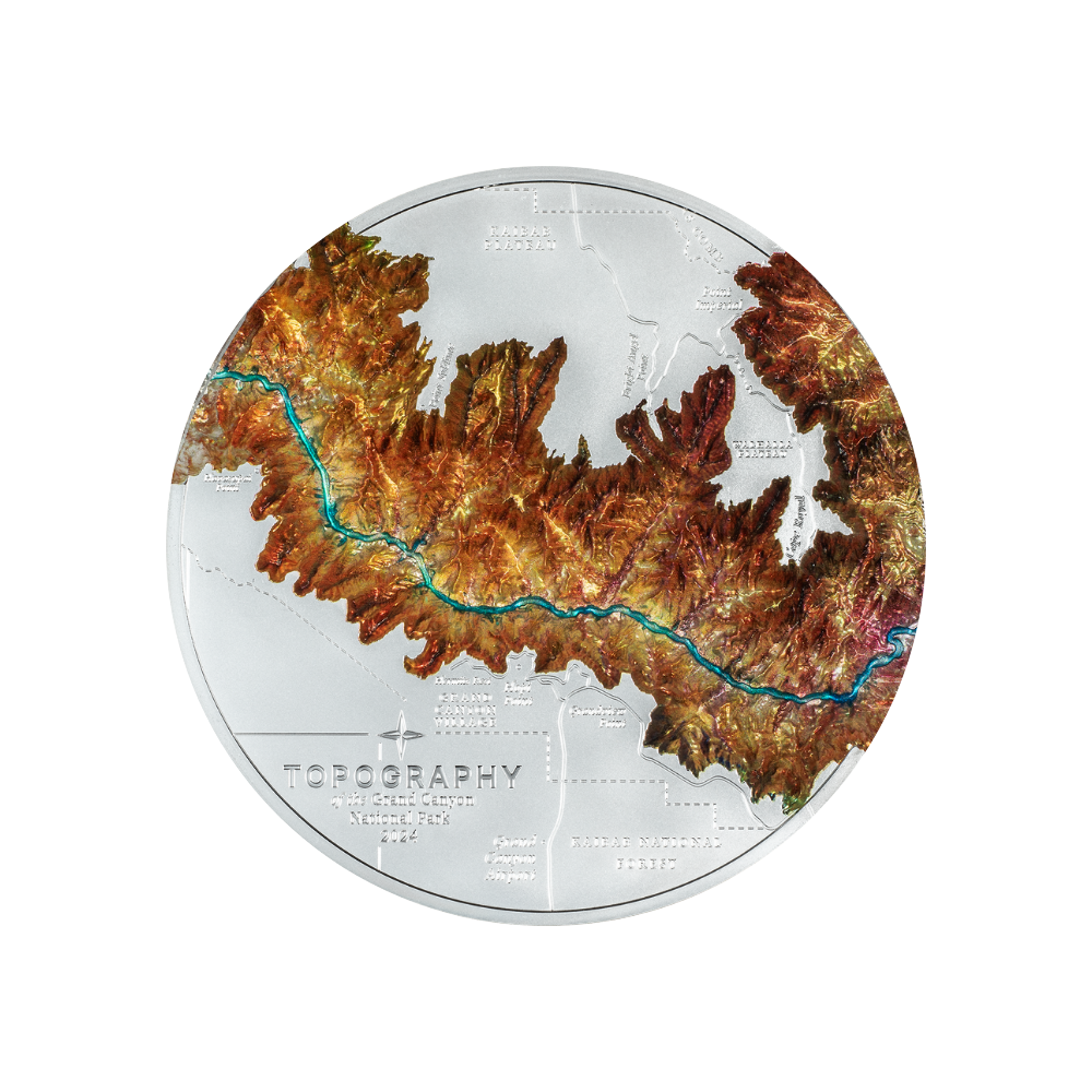 Grand Canyon Topography 1 Kg Kilo Silver Coin 2024