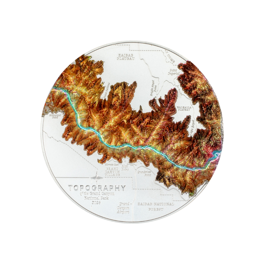 Grand Canyon Topography 5 Oz Silver Coin 2023