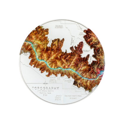 Grand Canyon Topography 5 Oz Silver Coin 2023